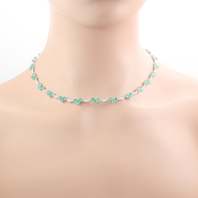 9.35ct Emerald and Diamond Necklace