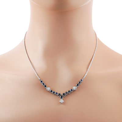 2.55ct Sapphire and Diamond Necklace