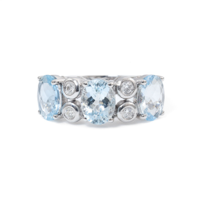 3.15ct Aquamarine and Diamond Ring