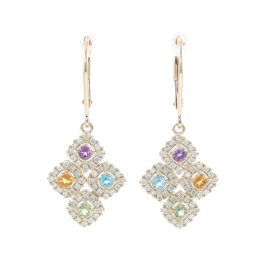 Amethyst, Topaz, Citrine & Peridot Earrings