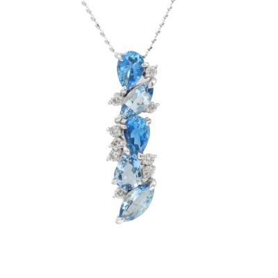 1.76ct Aquamarine and Diamond Pendant