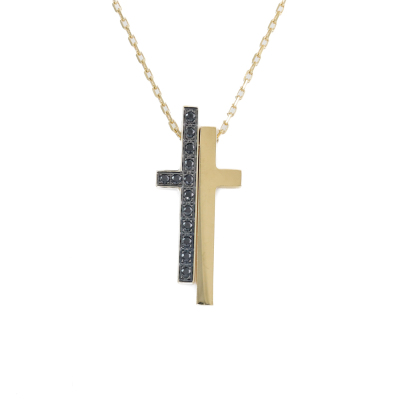 Gucci Separate Cross Pendant, Black Diamond