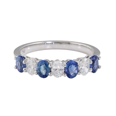 1.05ct Blue Sapphire and Diamond Ring