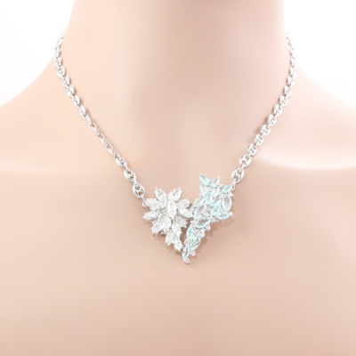 3.54ct Paraiba and 5.80ct Diamond Necklace