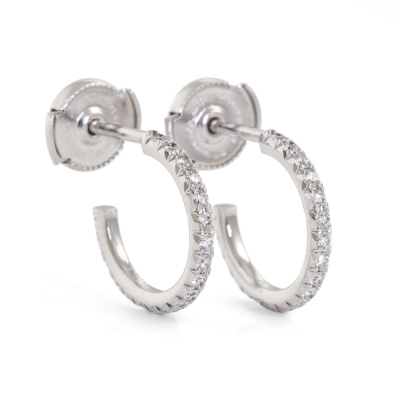 Tiffany & Co Metro Hoop Diamond Earrings