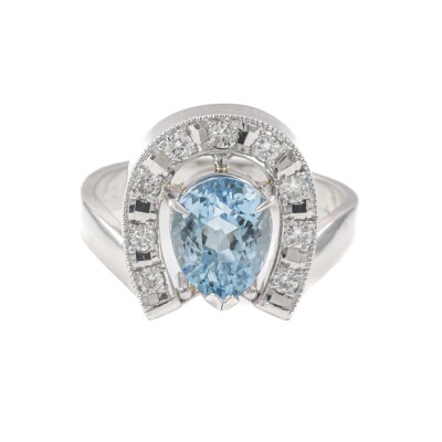 2.26ct Aquamarine and Diamond Ring