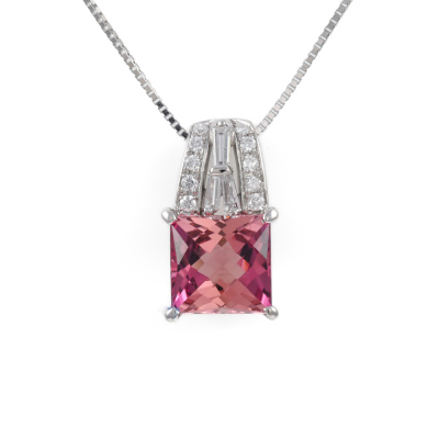 2.43ct Tourmaline and Diamond Pendant