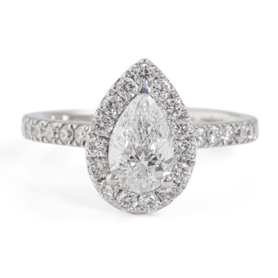 0.71ct Centre Diamond Halo Ring GIA E SI1