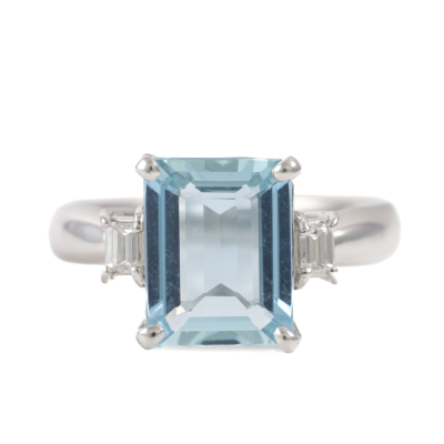2.58ct Aquamarine and Diamond Ring