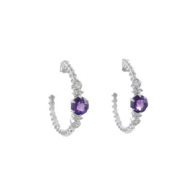 0.52ct Amethyst and Diamond Earrings
