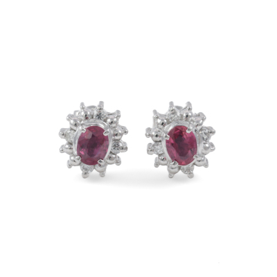 0.48ct Ruby and Diamond Earrings