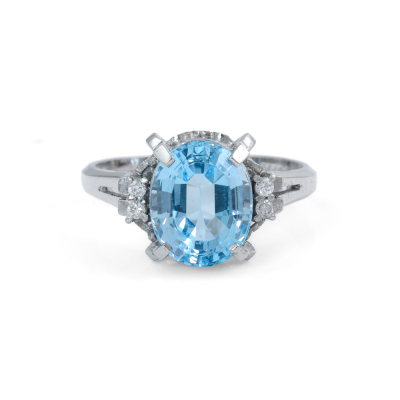 3.86ct Topaz and Diamond Ring