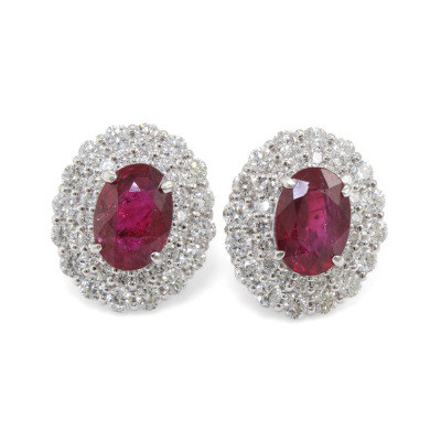 1.78ct Ruby and Diamond Earrings