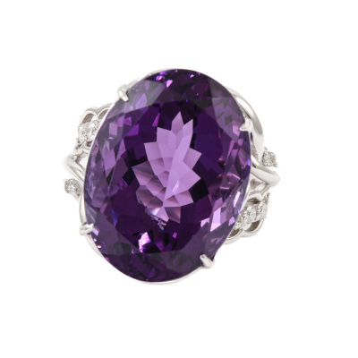 19.79ct Amethyst and Diamond Ring