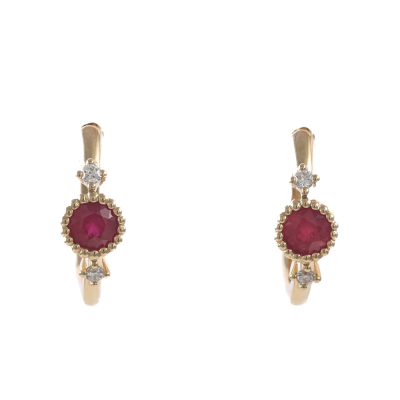 0.79ct Ruby and Diamond Earrings