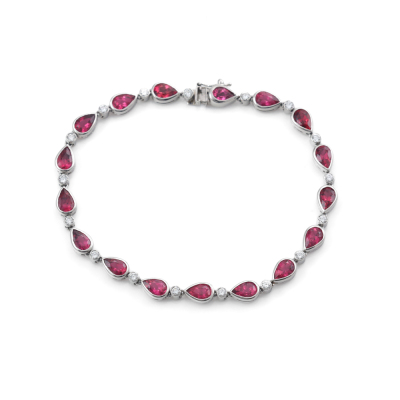 7.10ct Tourmaline and 0.64 Diamond Bracelet