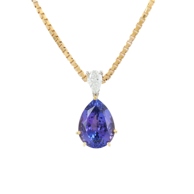 3.74ct Tanzanite and Diamond Pendant