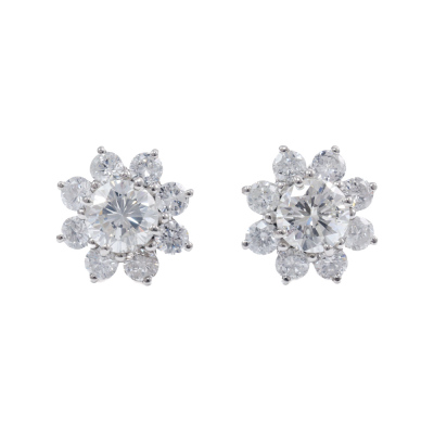 3.66ct Diamond Halo Studs