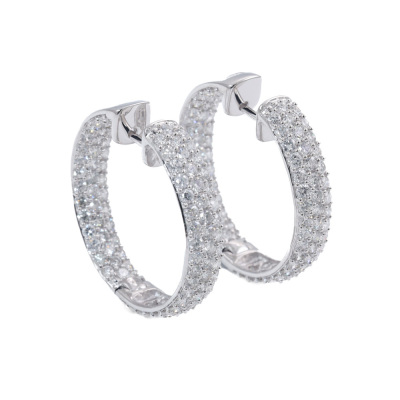 4.11ct Diamond Hoop Earrings