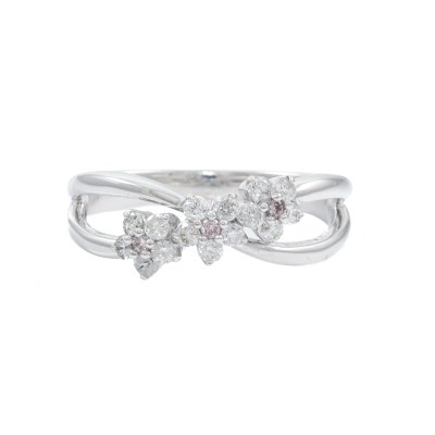 Pink & White Diamond Dress Ring