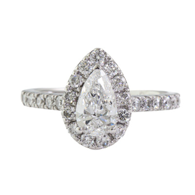 0.60ct Centre Diamond Halo Ring GIA E VS2