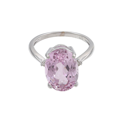 6.95ct Kunzite and Diamond Ring