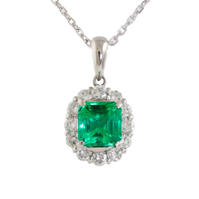1.85ct Colombian Emerald Pendant GIA