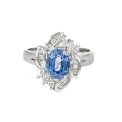 2.06ct Sapphire and Diamond Ring
