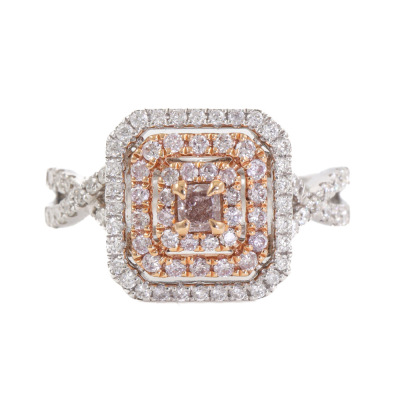 Pink & White Diamond Dress Ring