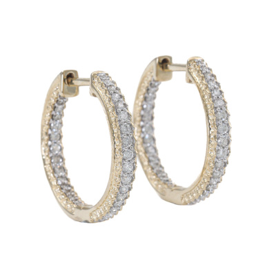0.52ct Diamond Hoop Earrings