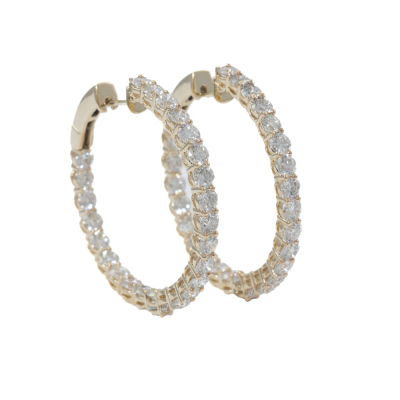 8.44ct Diamond Hoop Earrings