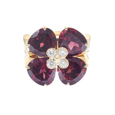 11.43ct Rhodolite Garnet & Diamond Ring