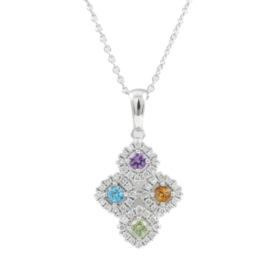 Amethyst, Topaz, Citrine and Peridot Pendant