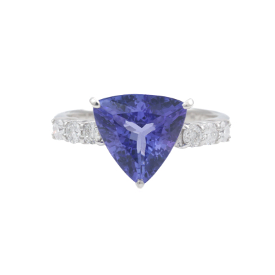 3.86ct Tanzanite and Diamond Ring