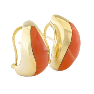 Coral Gold Earrings
