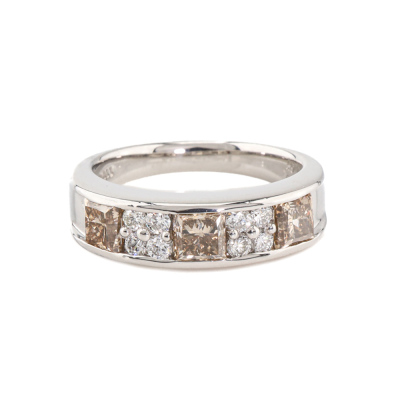 1.89ct Champagne & White Diamond Eternity Ring