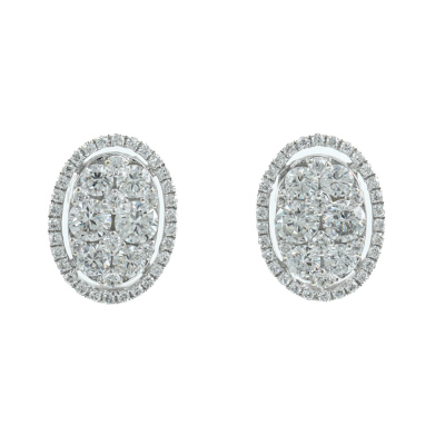 1.10ct Diamond Cluster Earrings