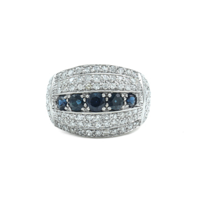 1.30ct Blue Sapphire and Diamond Dress Ring