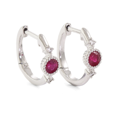 0.43ct Ruby and Diamond Earrings