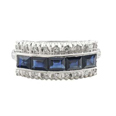 1.20ct Blue Sapphire and Diamond Ring