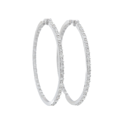 3.35ct Diamond Hoop Earrings