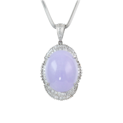 61.98ct Lavender Jade and Diamond Pendant