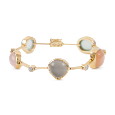 Multi-Colour Gemstones and Diamond Bracelet