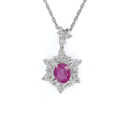1.41ct Ruby and Diamond Pendant