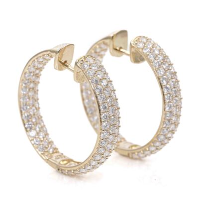 4.07ct Diamond Hoop Earrings