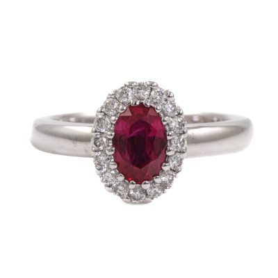 0.52ct Ruby and Diamond Ring