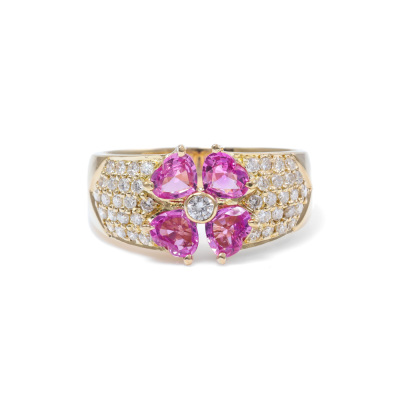 1.45ct Pink Sapphire and Diamond Ring