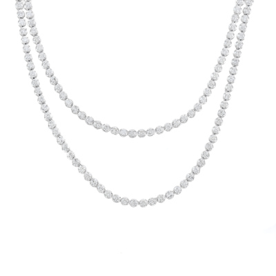 10.80ct Diamond 2 Row Tennis Necklace