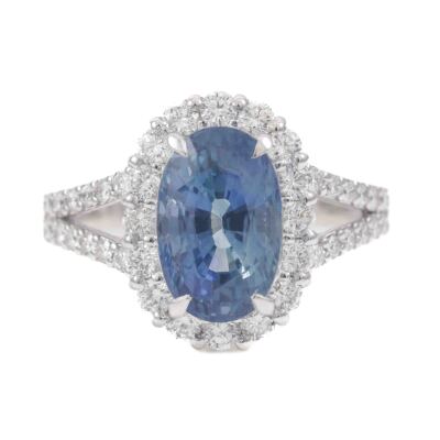 3.93ct Sapphire and Diamond Ring