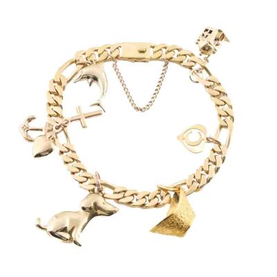Gold Charm Bracelet 9ct, 14ct & 24ct 29.5g